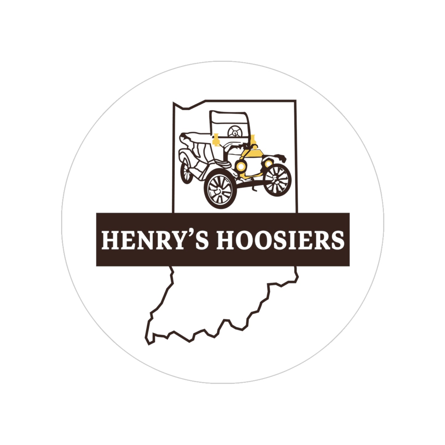 Henry's Hoosiers Transparent Outdoor Stickers, Round, 1pcs