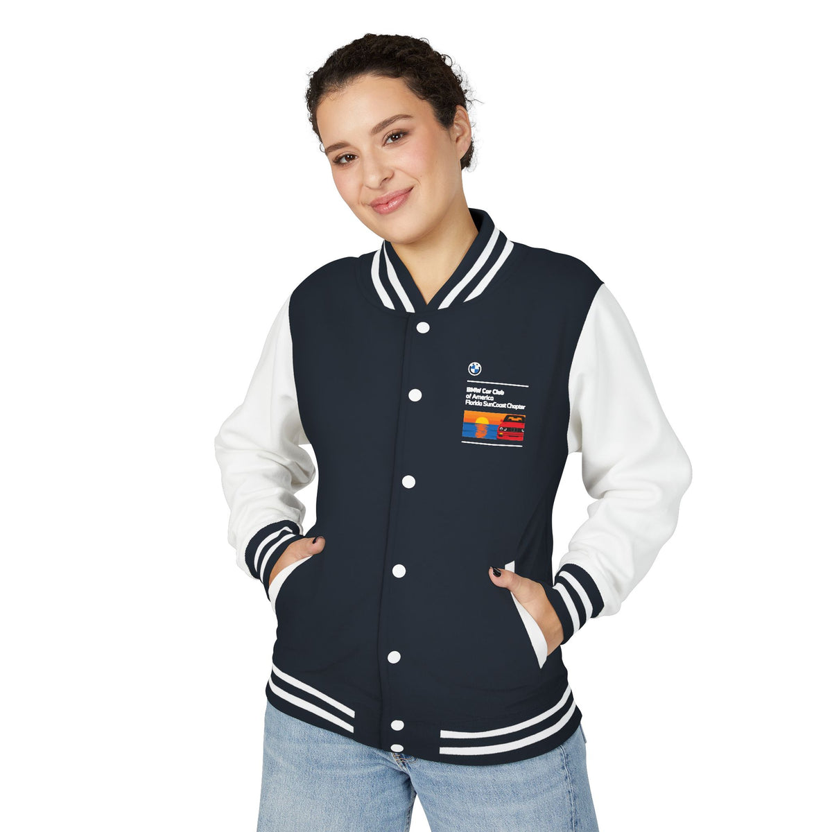 BMW Car Club of America Florida SunCoast Chapter Letterman Jacket - Front and Back Logos