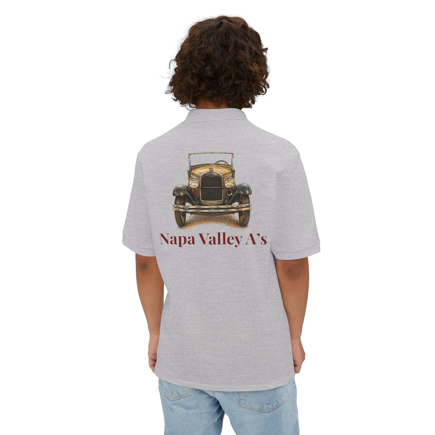 Napa Valley A's Classic Cotton Polo - Small Chest Logo and Large Back Logo