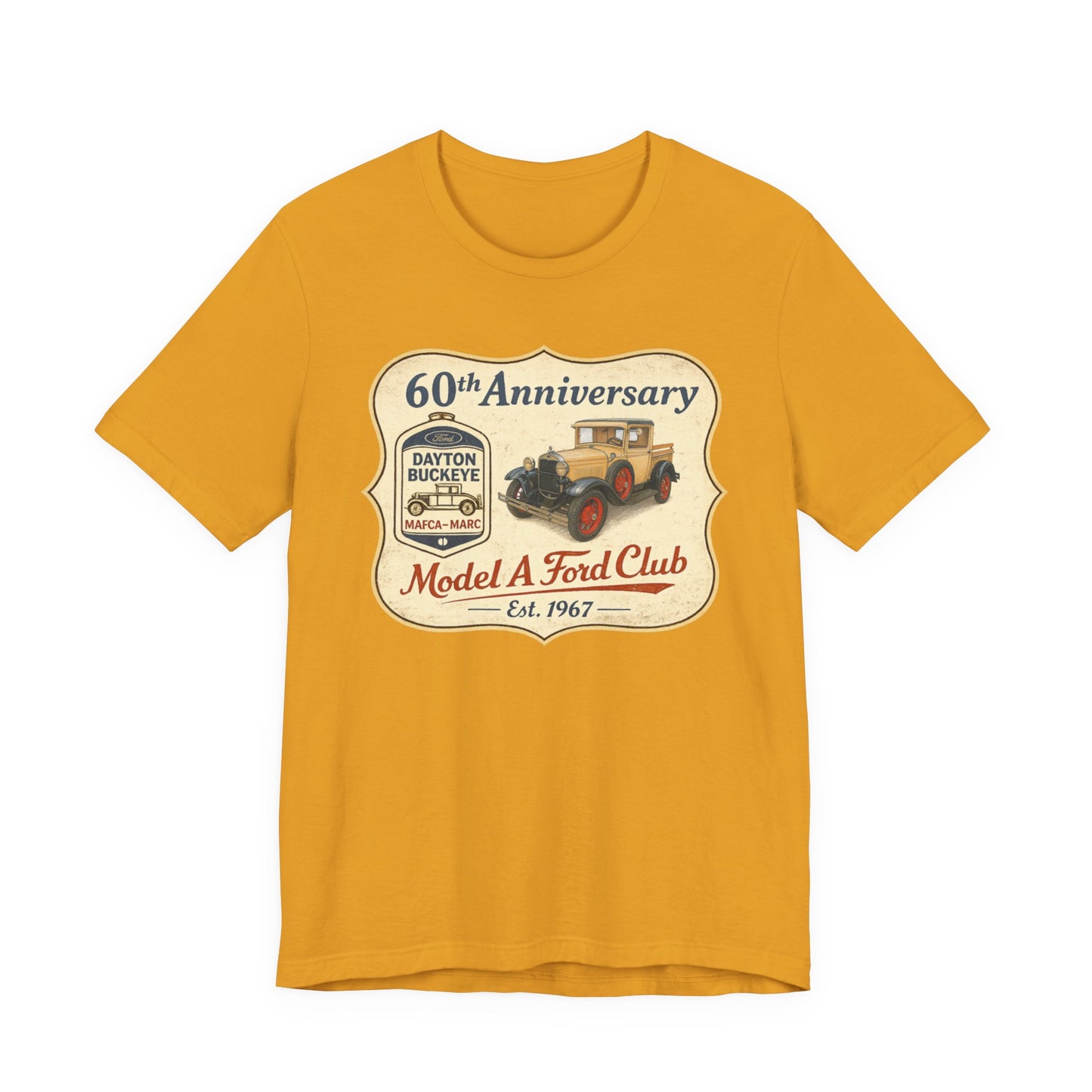 Dayton Buckeye Model A Ford Club 60th Anniversary Tee (DDJ) - Vintage Classic Car Shirt