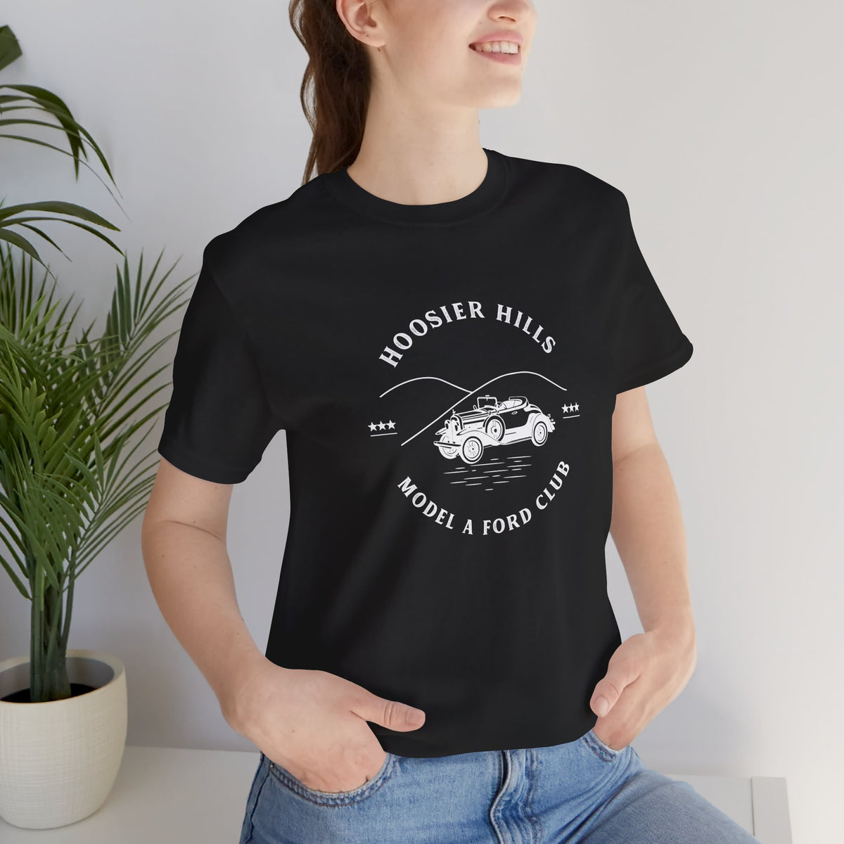 Hoosier Hills Model A Ford Club Unisex Jersey Short Sleeve Tee