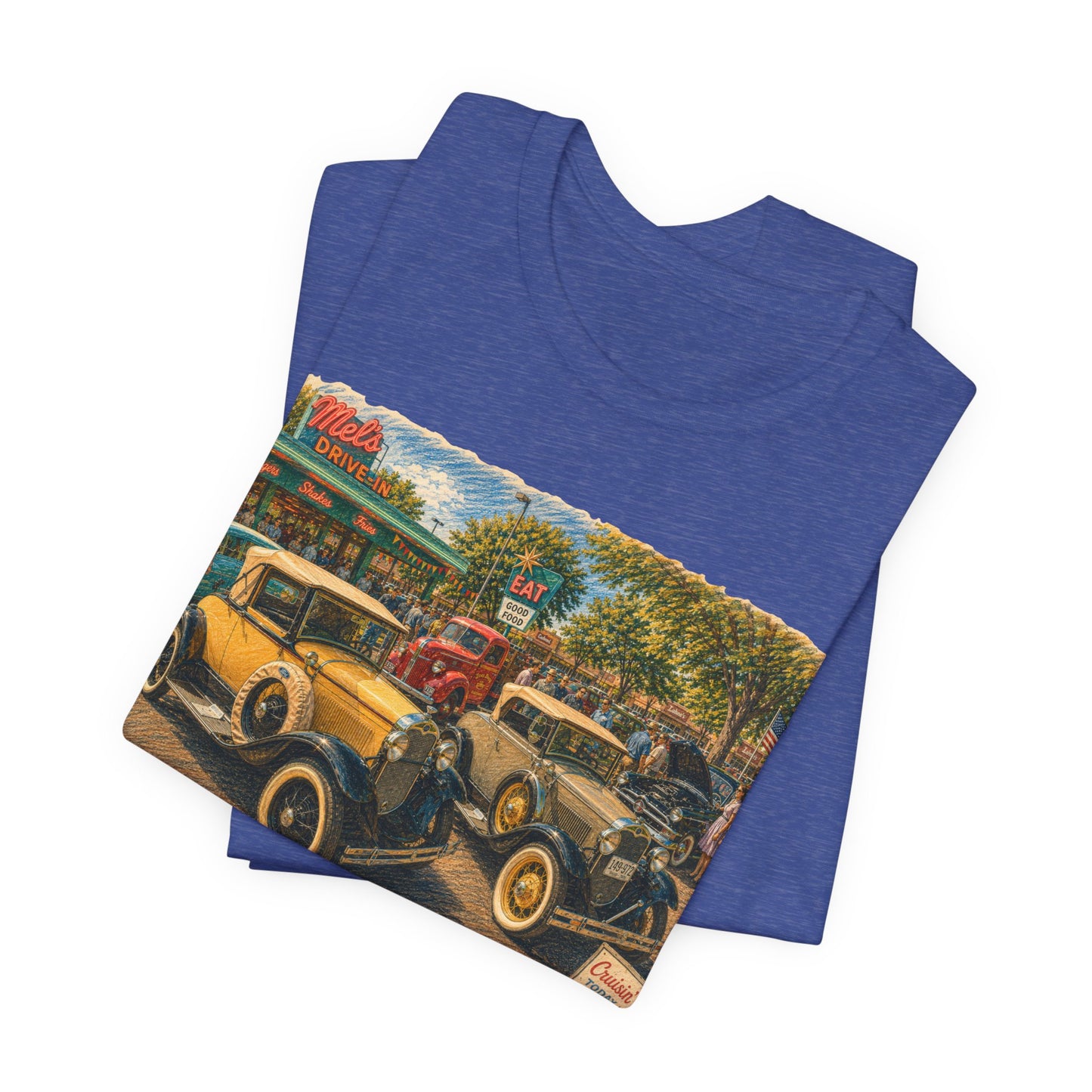 Mel's Drive-In Car Show T-Shirt — Unisex Jersey Short Sleeve Tee