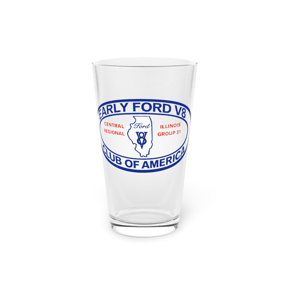 Central Illinois Early Ford V8 16oz Pint Glass