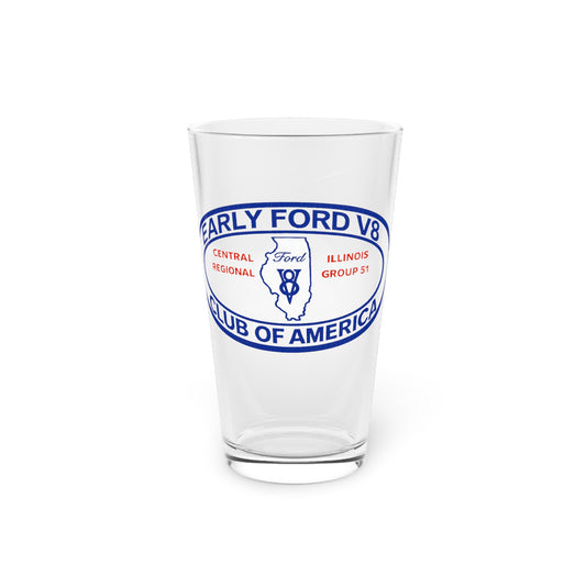 Central Illinois Early Ford V8 16oz Pint Glass