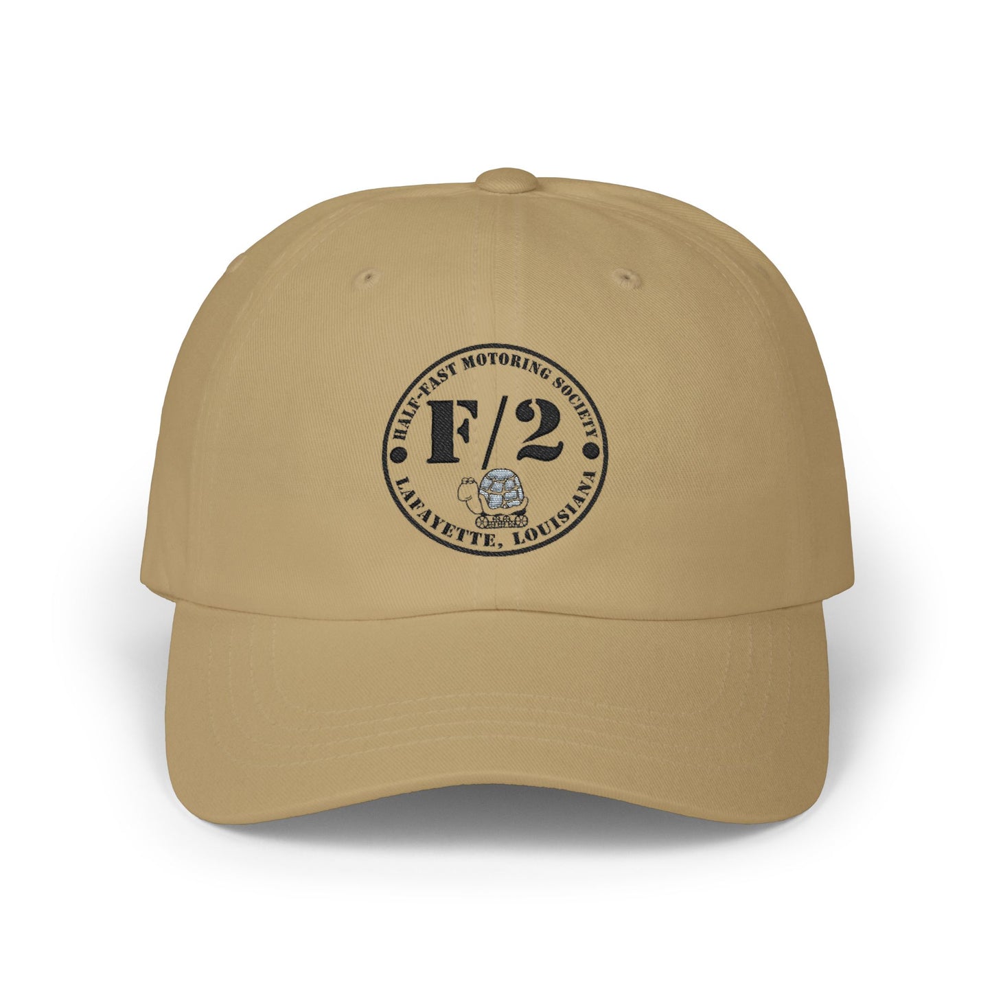 Half-Fast Motoring Society Dad Cap — Embroidered Logo Baseball Hat