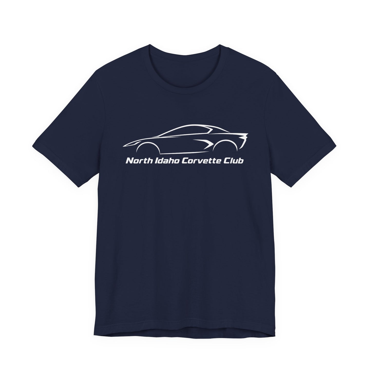 North Idaho Corvette Club T-Shirt — Minimal Car Outline Tee
