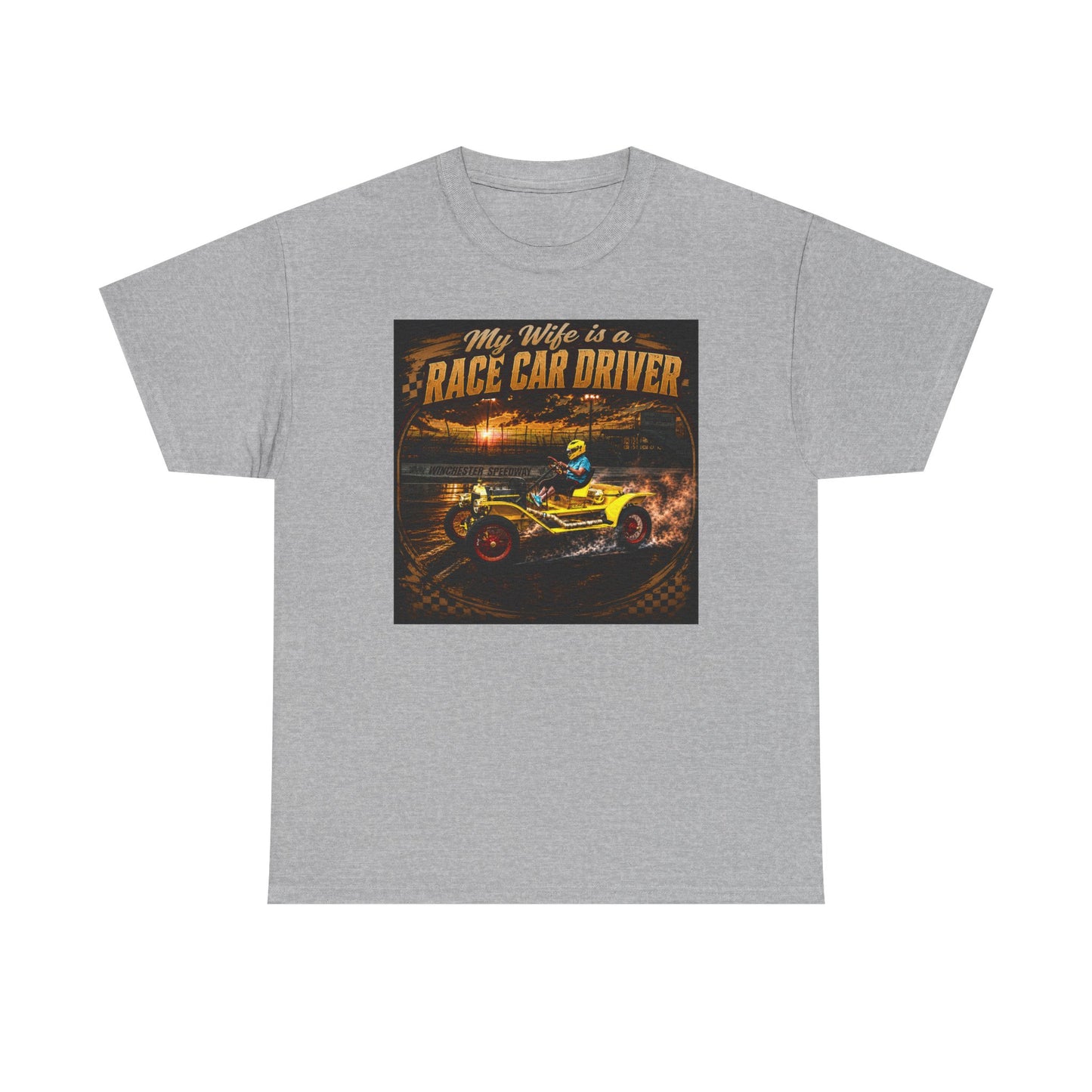 Race Car Driver Queen T-Shirt — "My Wife Is a Race Car Driver" Vintage Racing Tee
