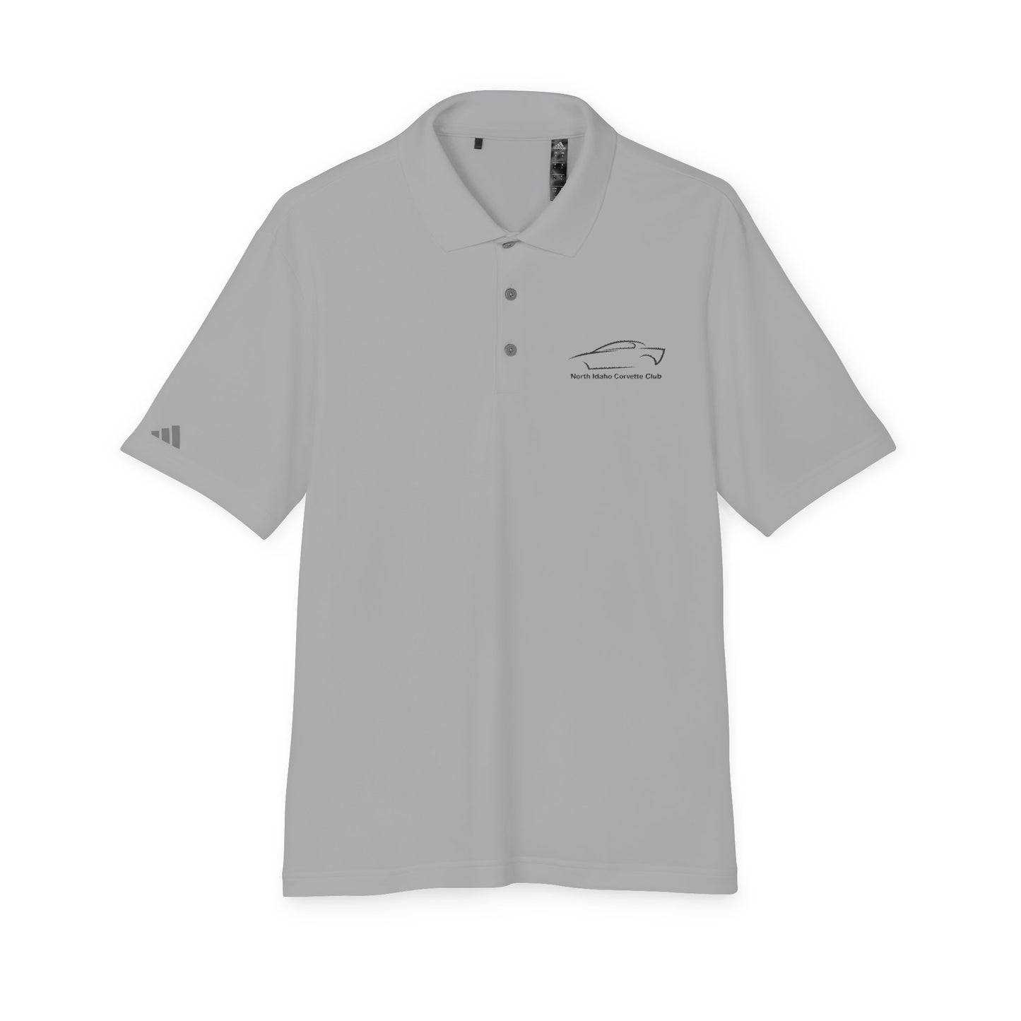 North Idaho Corvette Club Black Embroidered Polo — adidas Unisex Performance Polo