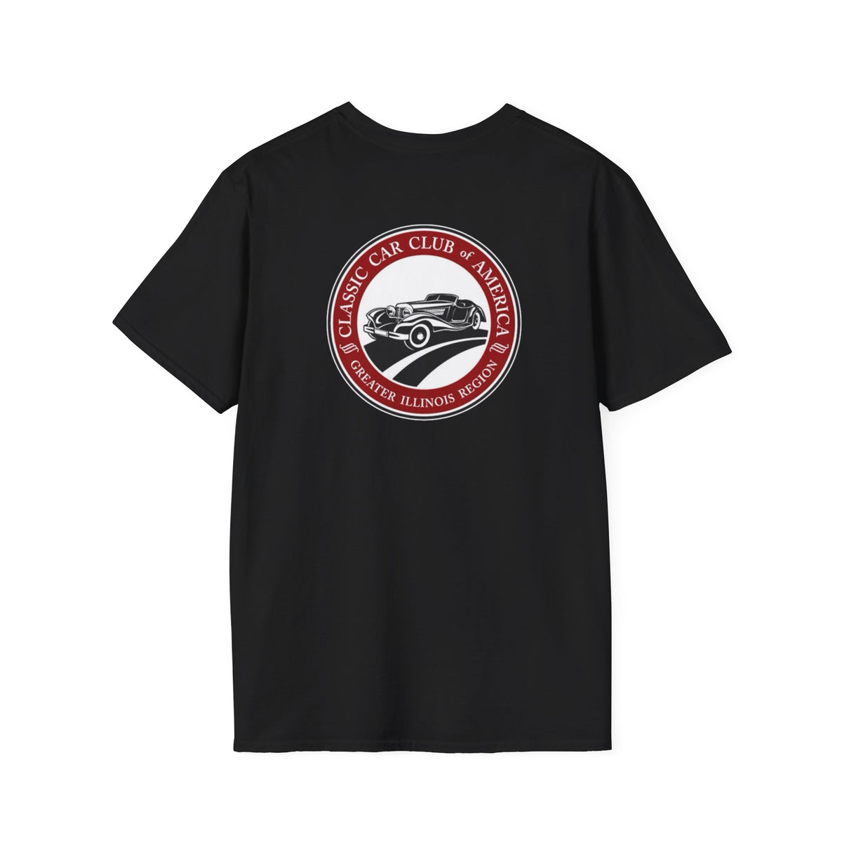 Classic Car Club of America Greater Illinois Region — Unisex Softstyle T-Shirt Front and Back Logos