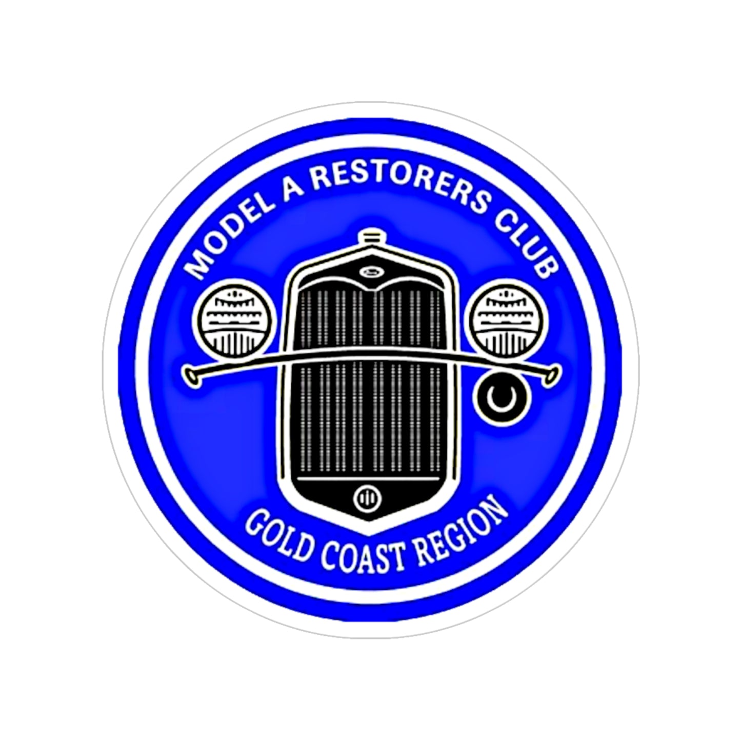 Gold Coast Region Model A Restorers Club Round Sticker — (Transparent Outdoor)