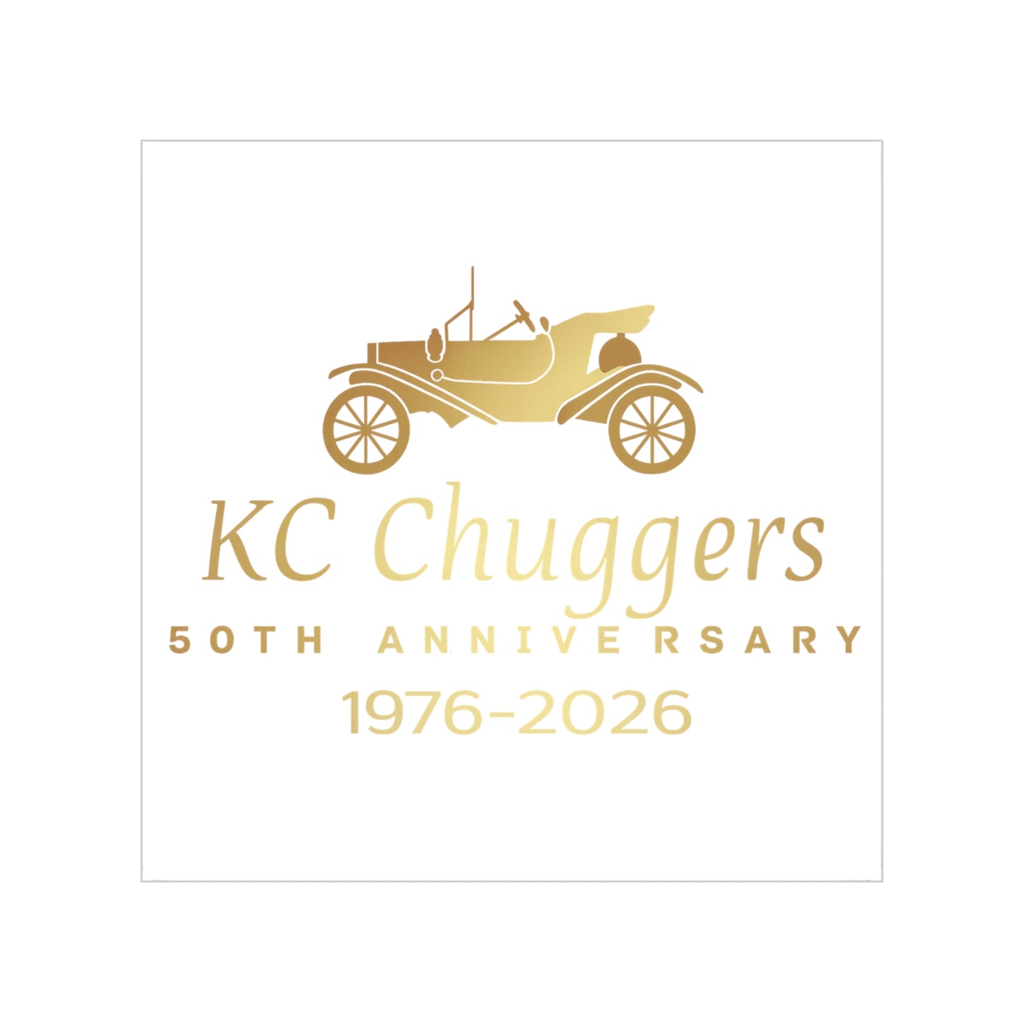 KC Chuggers 50th Anniversary Vintage Car Transparent Outdoor Sticker