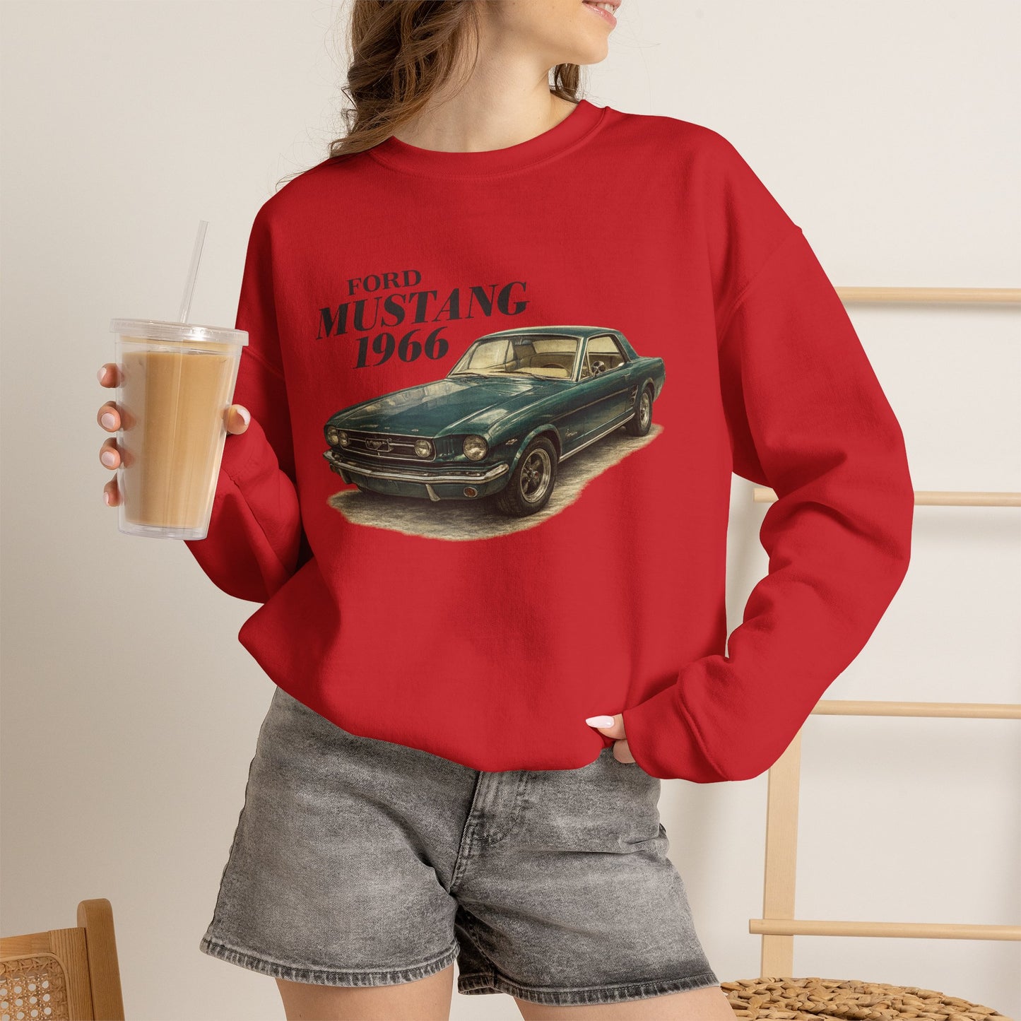 1966 Ford Mustang Sweatshirt — Vintage Classic Car Crewneck (Rick C)