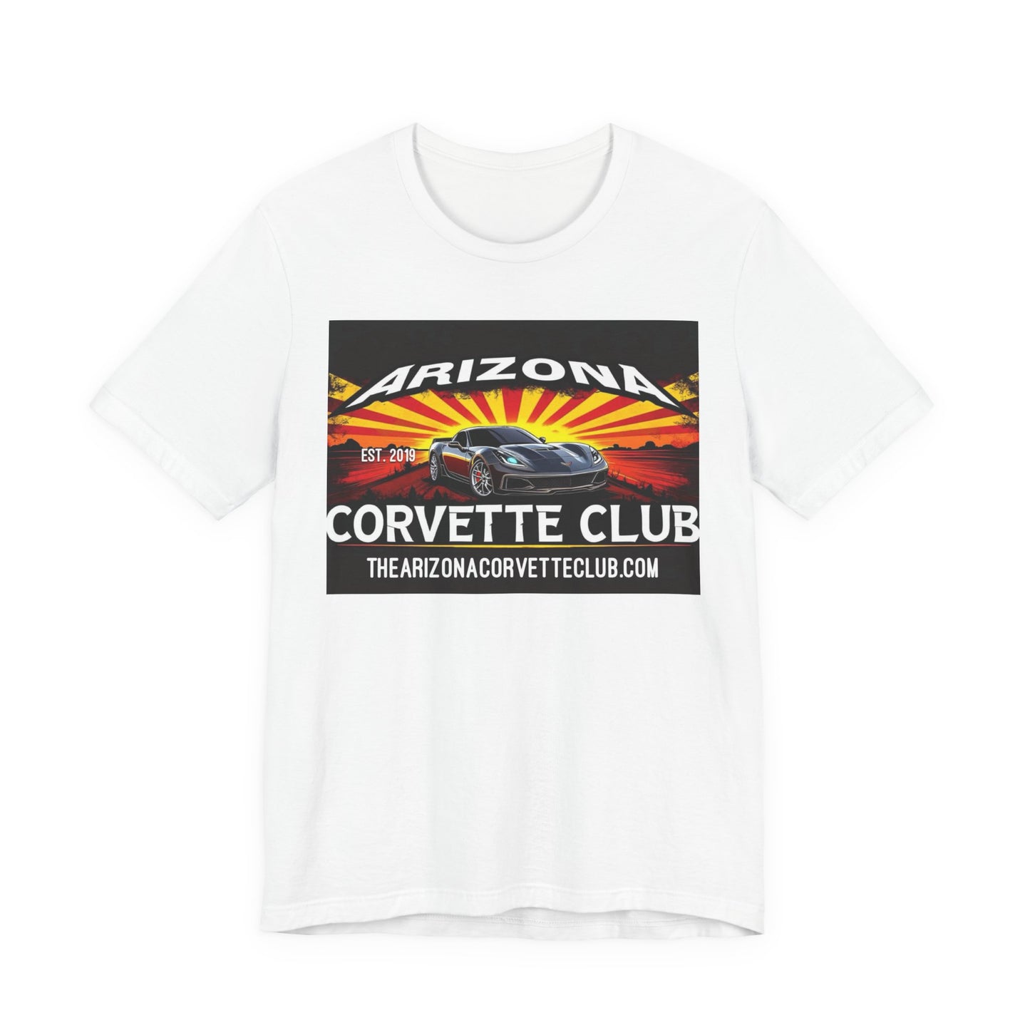 Arizona Corvette Club T‑Shirt – Retro Sunset Corvette Graphic Tee