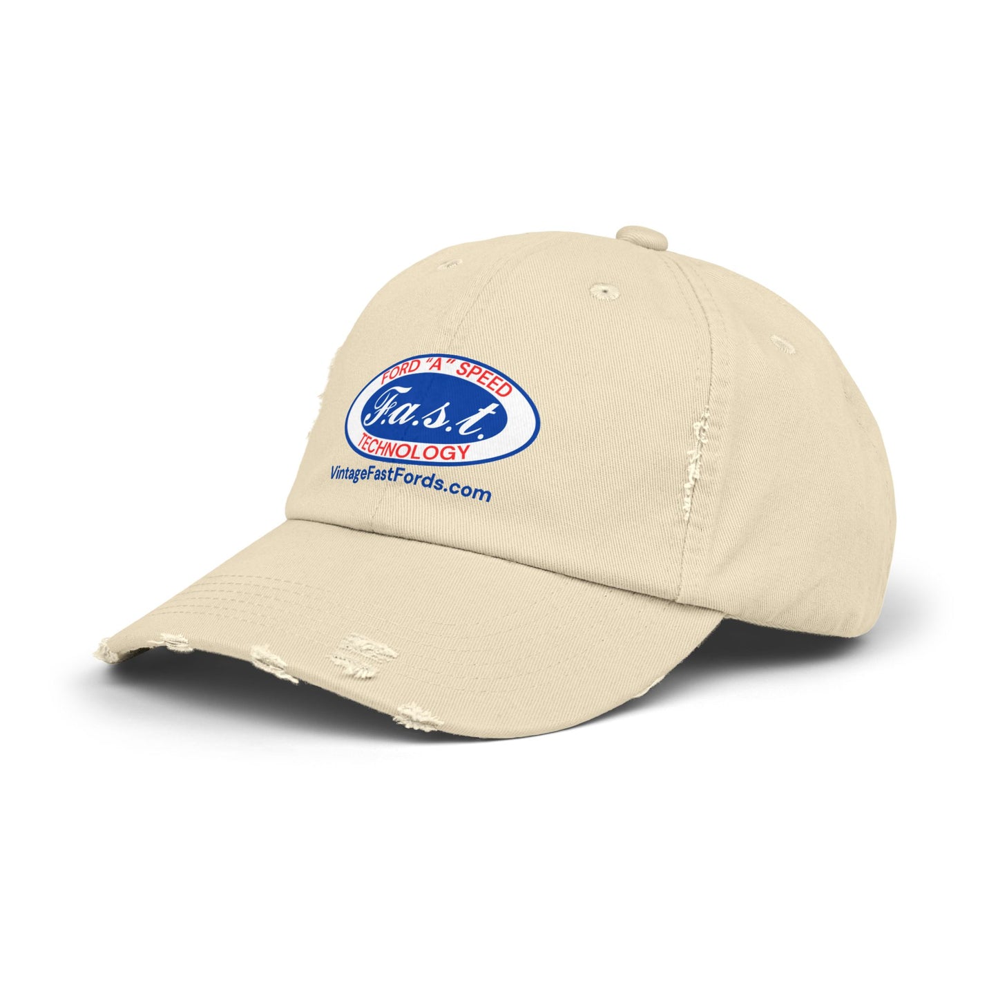 F.a.s.t. Ford "A" Speed Technology Unisex Distressed Cap - Vintage Fast Ford Logo Hat