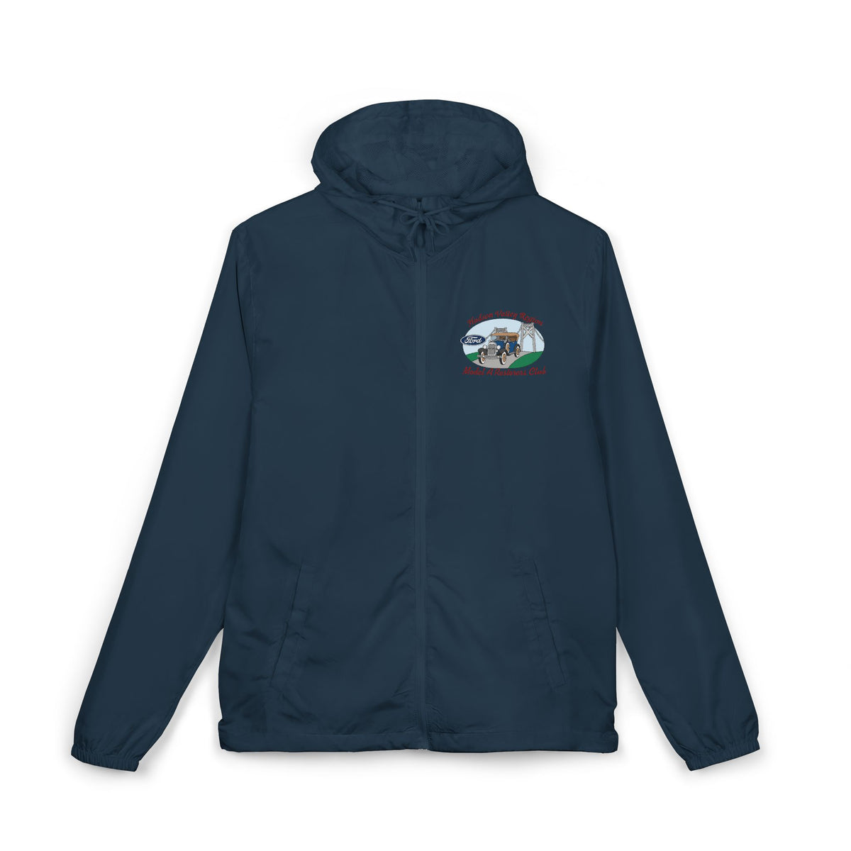 Hudson Valley Region Model A Restorers Club Windbreaker Jacket - Front and Back Logos