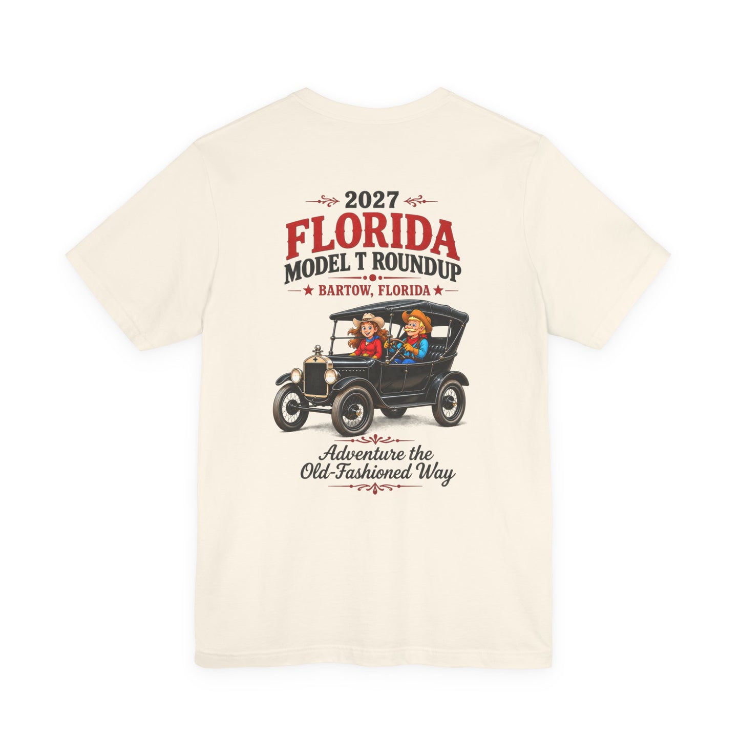 Florida Model T Roundup 2027 Soft-Style T-Shirt - Front and Back Graphics