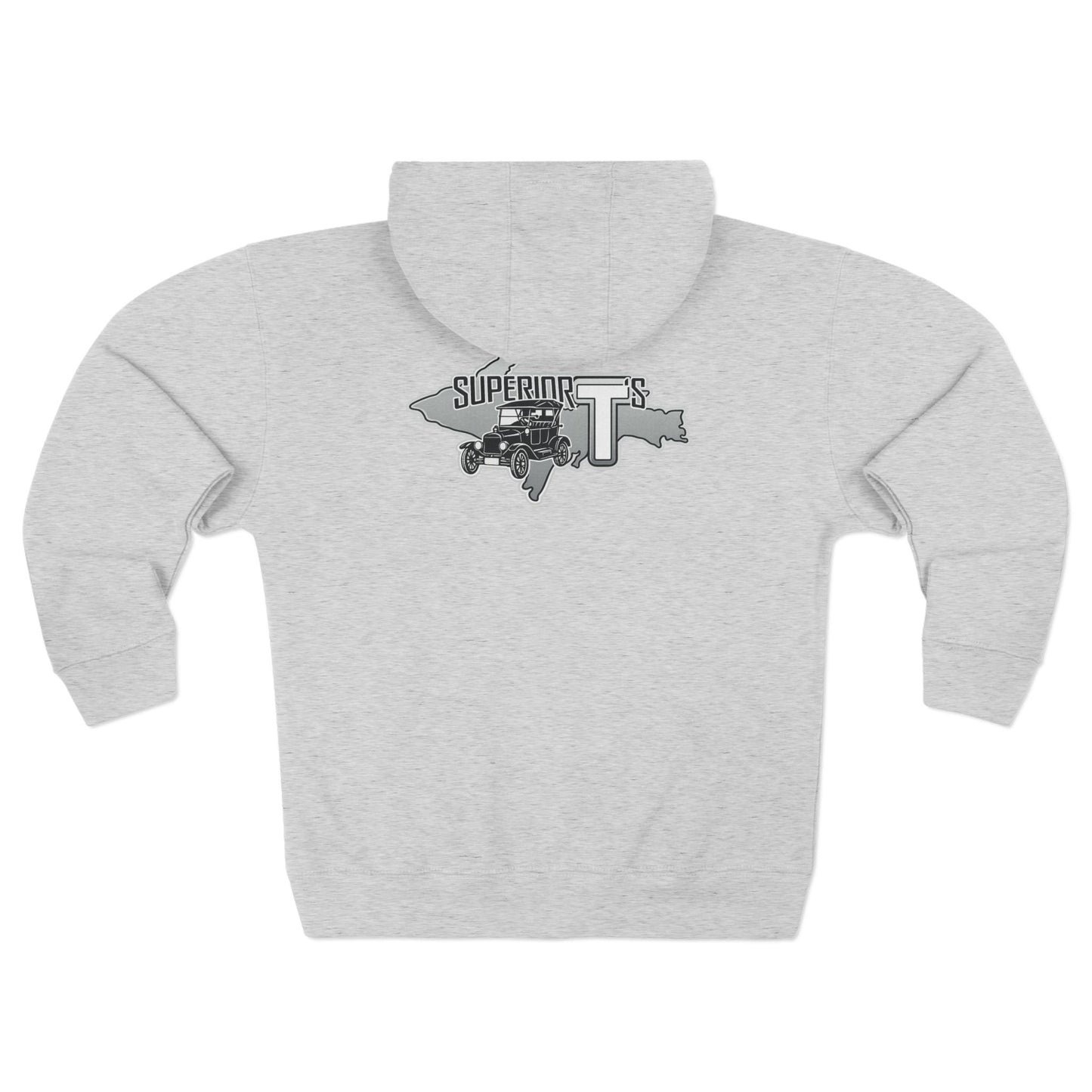 Superior T's Zip Hoodie — Front and back logos