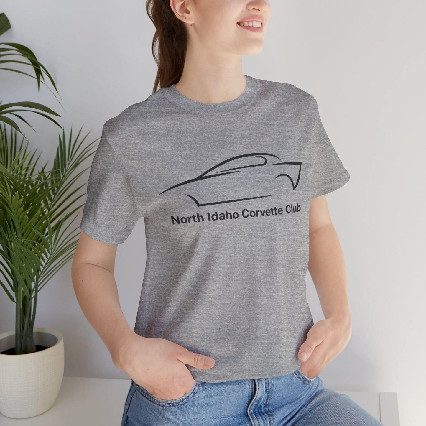North Idaho Corvette Club T-Shirt — Minimal Car Outline Tee