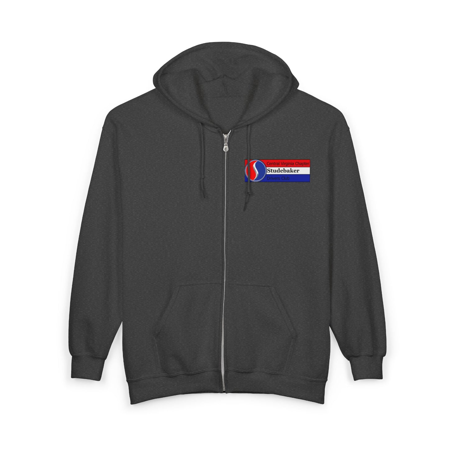 Central Virginia Chapter Studebaker Drivers Club Printed Zip Hoodie — Logo on Front and Back