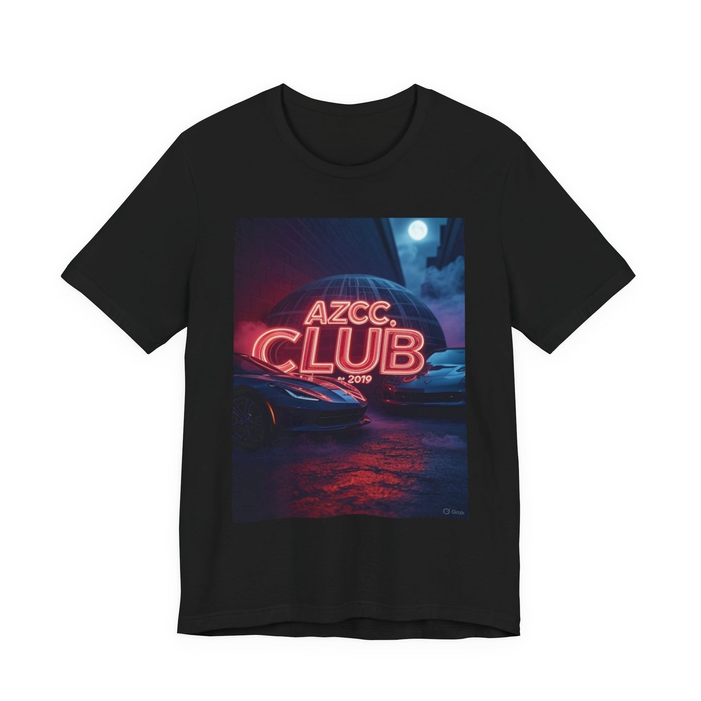 AZCC Club Neon Car T-Shirt — Retro Night Cruise Graphic Tee