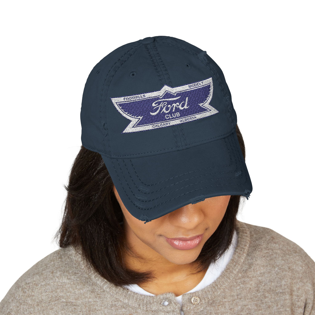 Foothills Model T Club Distressed Embroidered Dad Hat
