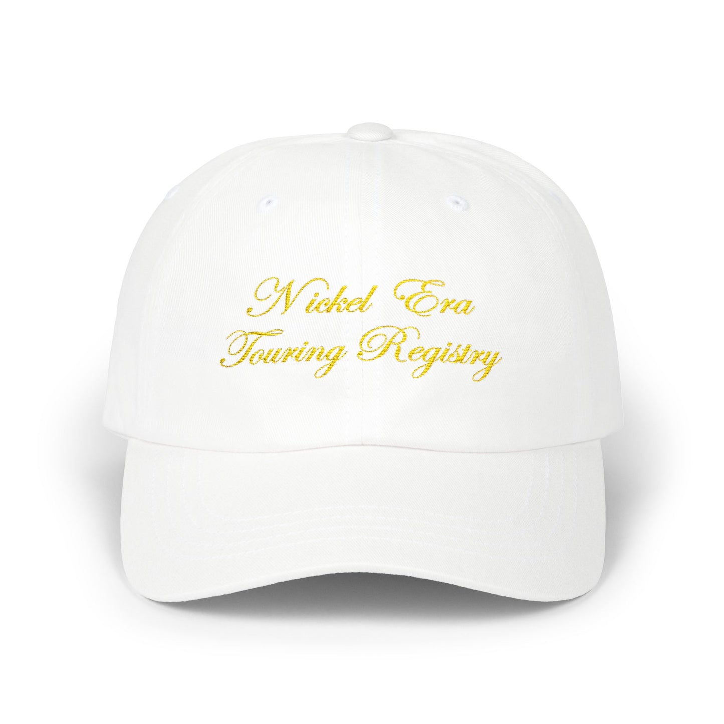 Nickel Era Touring Registry Embroidered Dad Cap — Gold Script