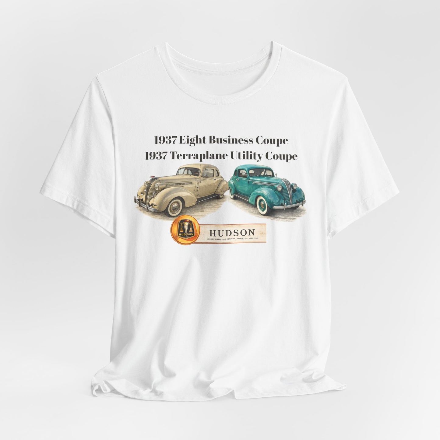1937 Hudson's Vintage Car Tee - Unisex Jersey Short Sleeve Tee (JG)