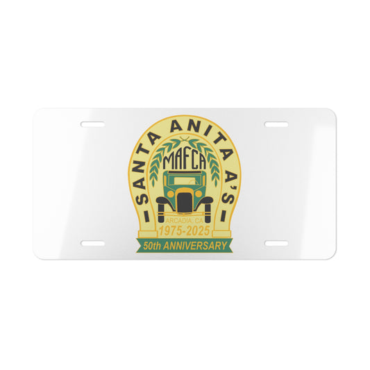 Santa Anita A's MAFCA - Custom Vanity Plate for Santa Anita 50th Anniversary