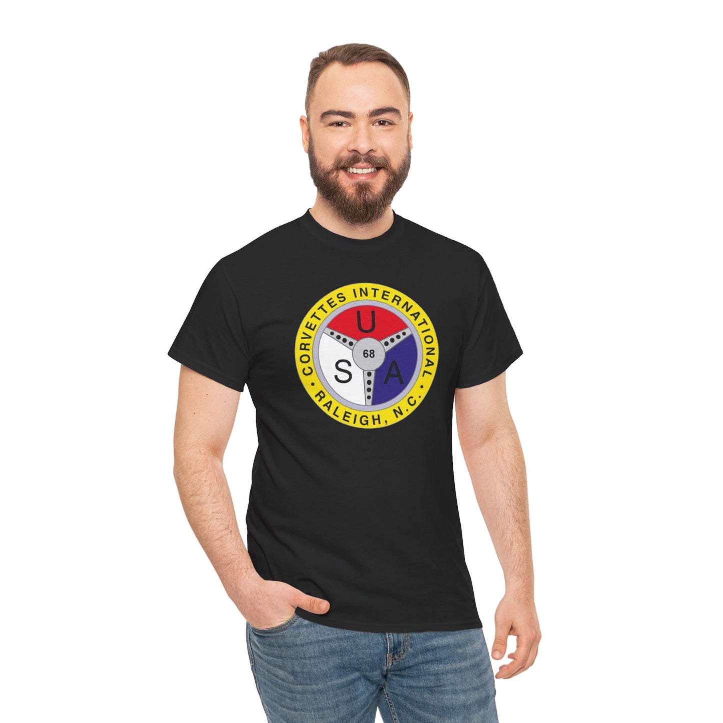 Corvettes International Raleigh NC Logo T-Shirt - Unisex Heavy Cotton Tee