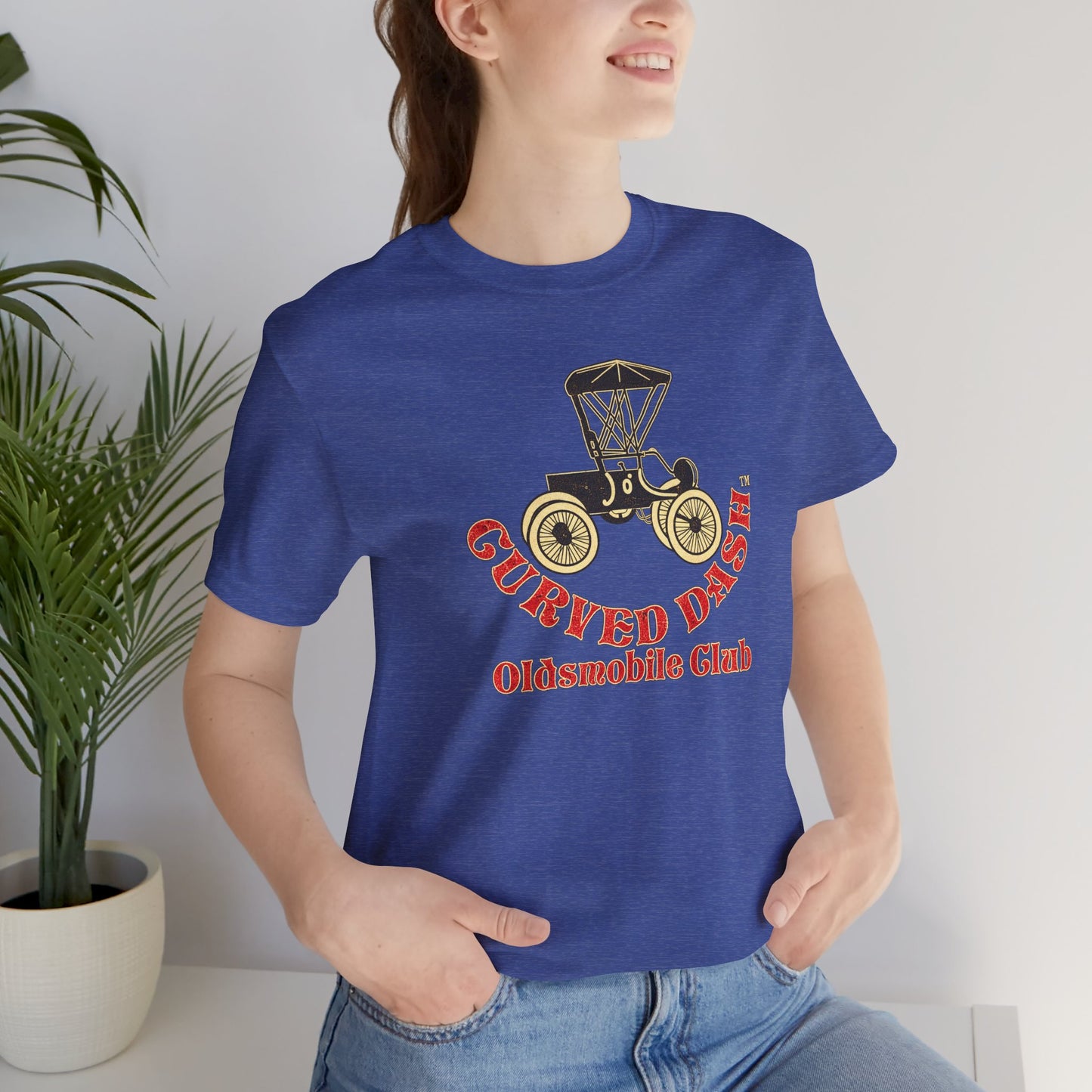 Curved Dash Oldsmobile Club Vintage Car T-Shirt - Unisex Soft Short Sleeve Tee
