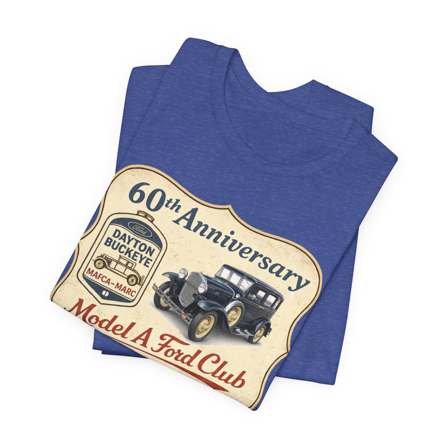 Dayton Buckeye Model A Ford Club 60th Anniversary Tee (LTG) - Unisex Jersey Short Sleeve Tee