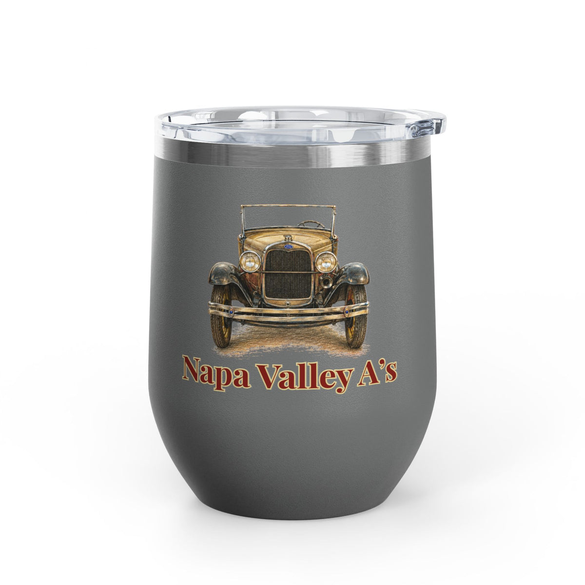 Napa Valley A's Vintage Car 12oz Wine Tumbler
