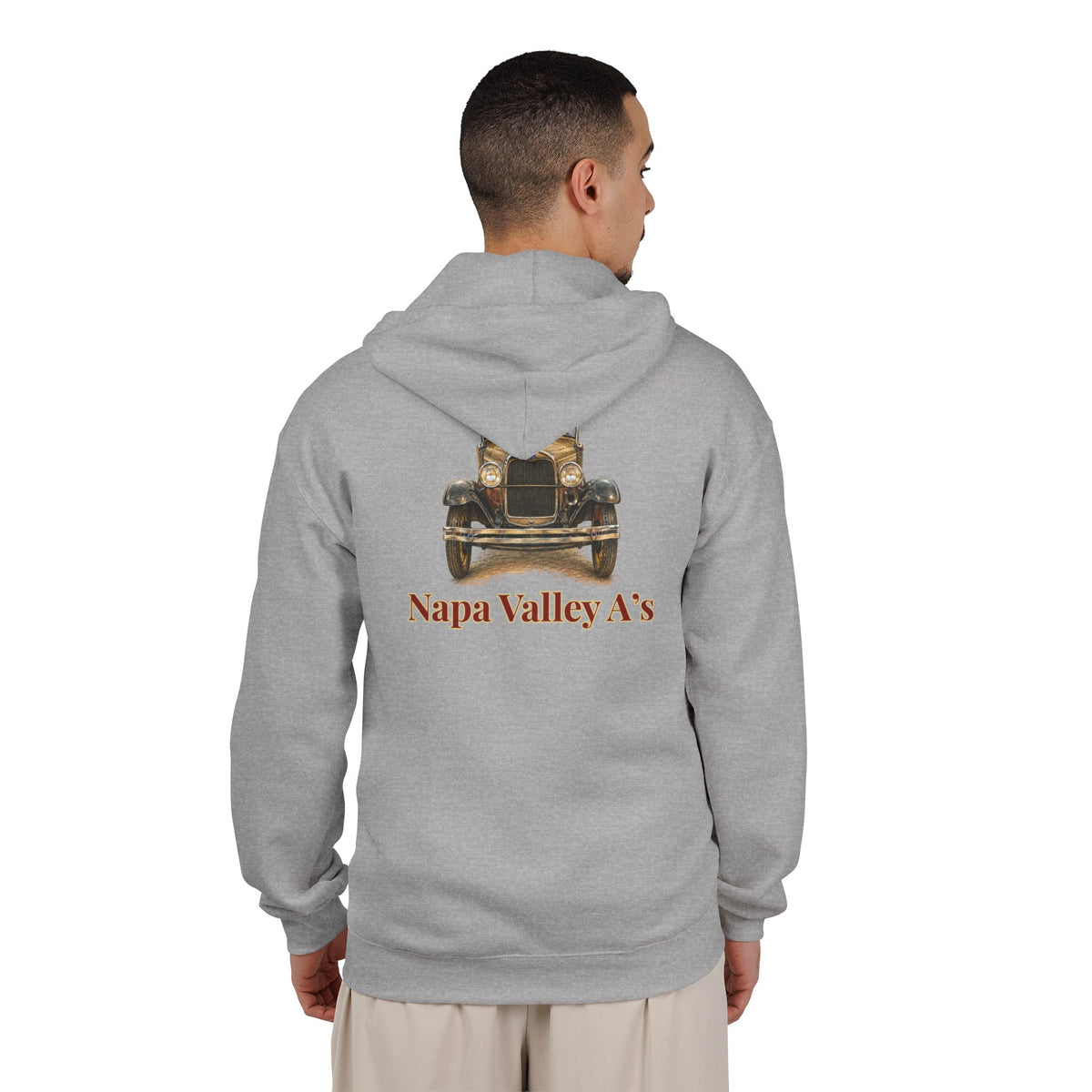 Napa Valley A's Classic Car Zip Hoodie - Front and Back Logos