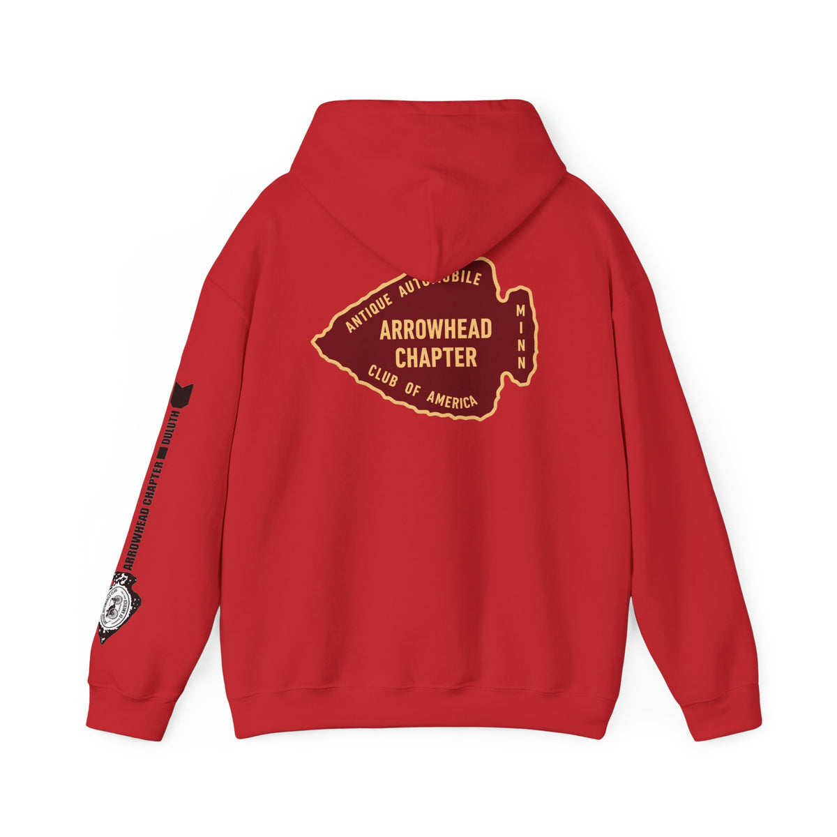 Arrowhead Chapter AACA Club Hoodie — "I'd Rather Be in My Antique Car" plus Sleeve and Back Images