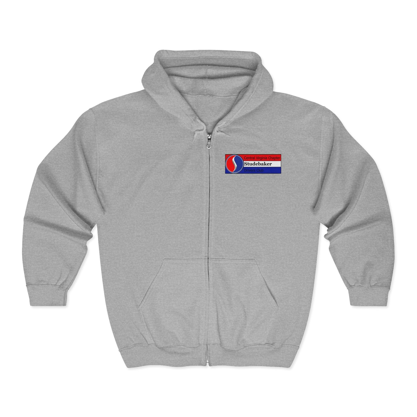 Central Virginia Chapter Studebaker Drivers Club Printed Zip Hoodie — Logo on Front and Back