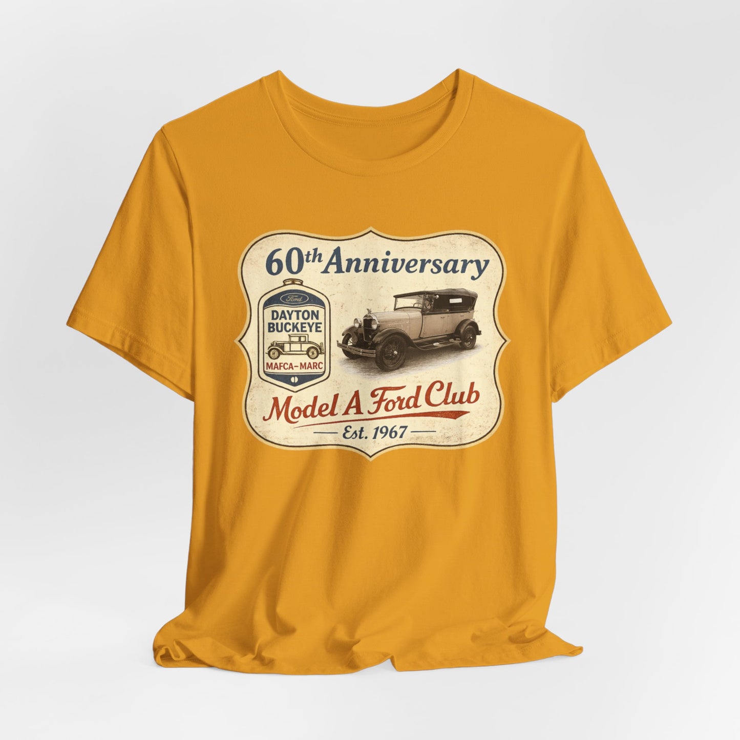 Dayton Buckeye Model A Ford Club 60th Anniversary Tee (JF) – Unisex Jersey Short Sleeve Tee