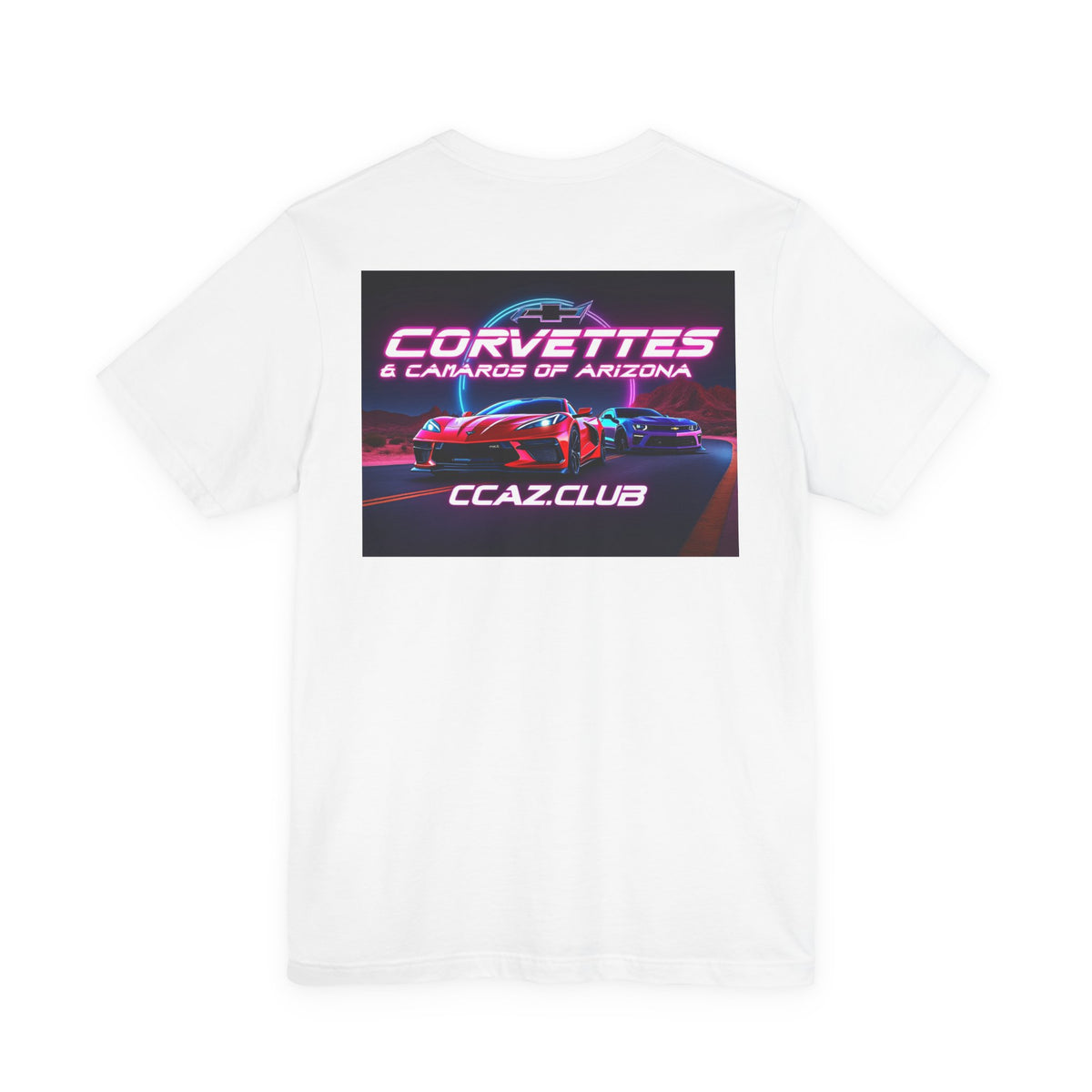 Corvettes & Camaros of Arizona Tee — CCAZ Club Retro Neon Car Shirt