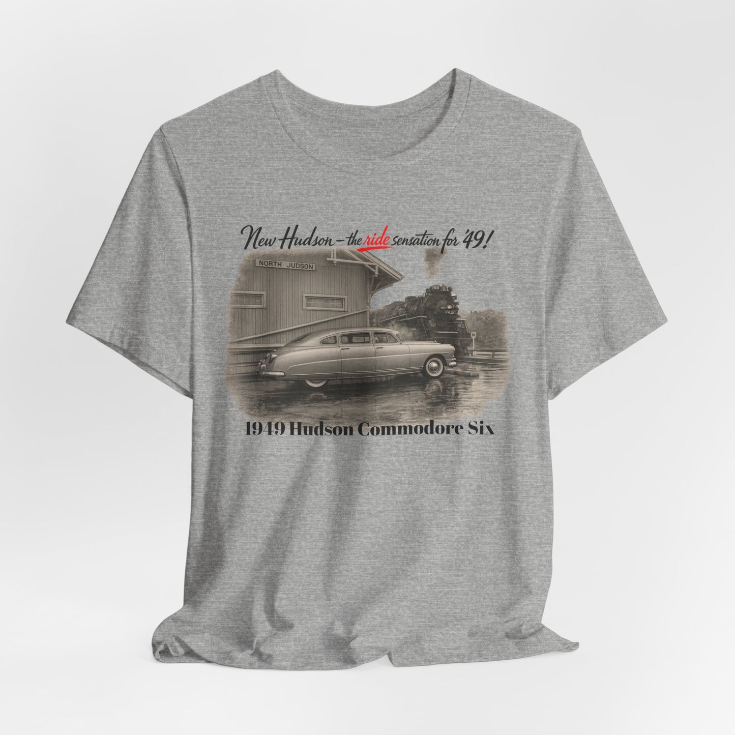 1949 Hudson Commodore Six Vintage Car T‑Shirt — Classic Retro Automotive Tee (Rick C)