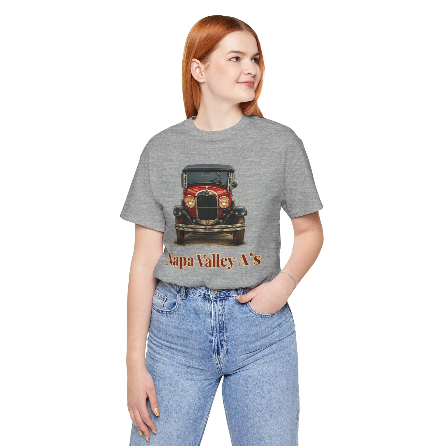 Napa Valley A's Red Vintage Car T-Shirt — Napa Valley A's Classic Automobile Tee