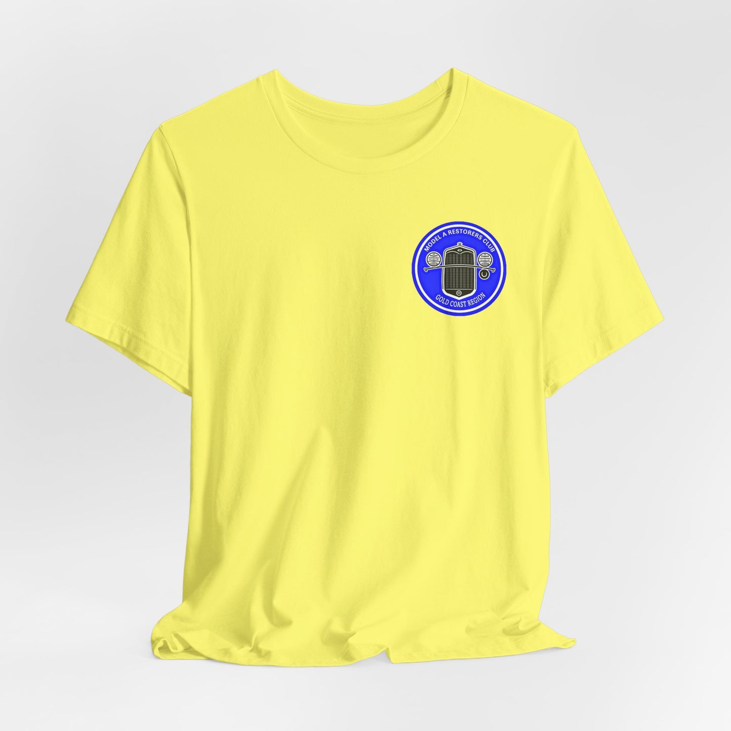 Gold Coast Region Model A Restorers Club T‑Shirt (small logo on front & large logo on back)