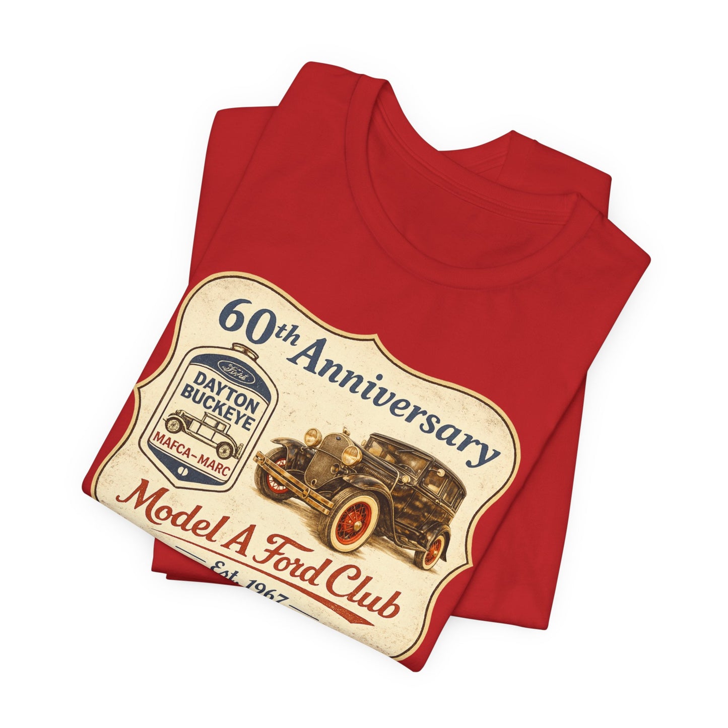 Dayton Buckeye Model A Ford Club 60th Anniversary Tee (CP) - Vintage Classic Car Shirt