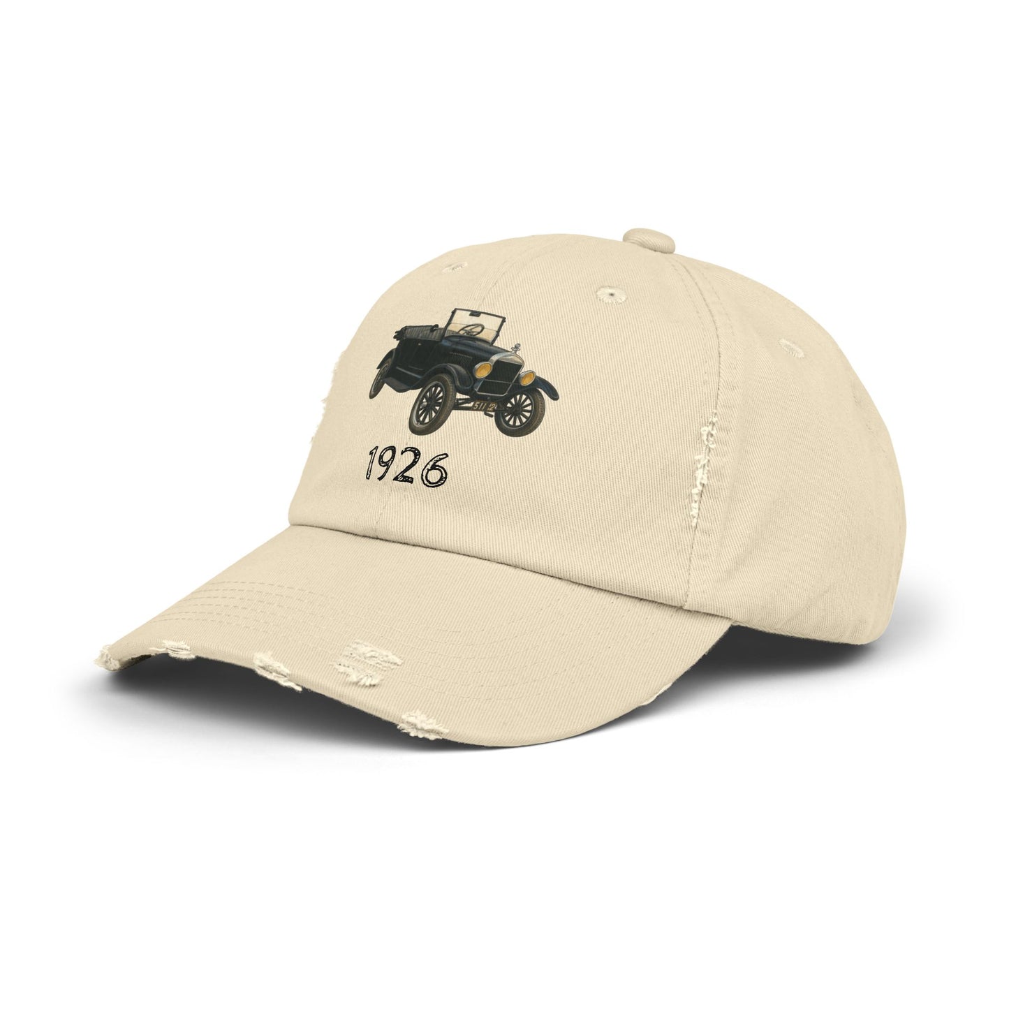 1926 Model T Ford Touring with the top-down PRINTED Distressed Cap — Retro Classic Automobile Baseball Hat