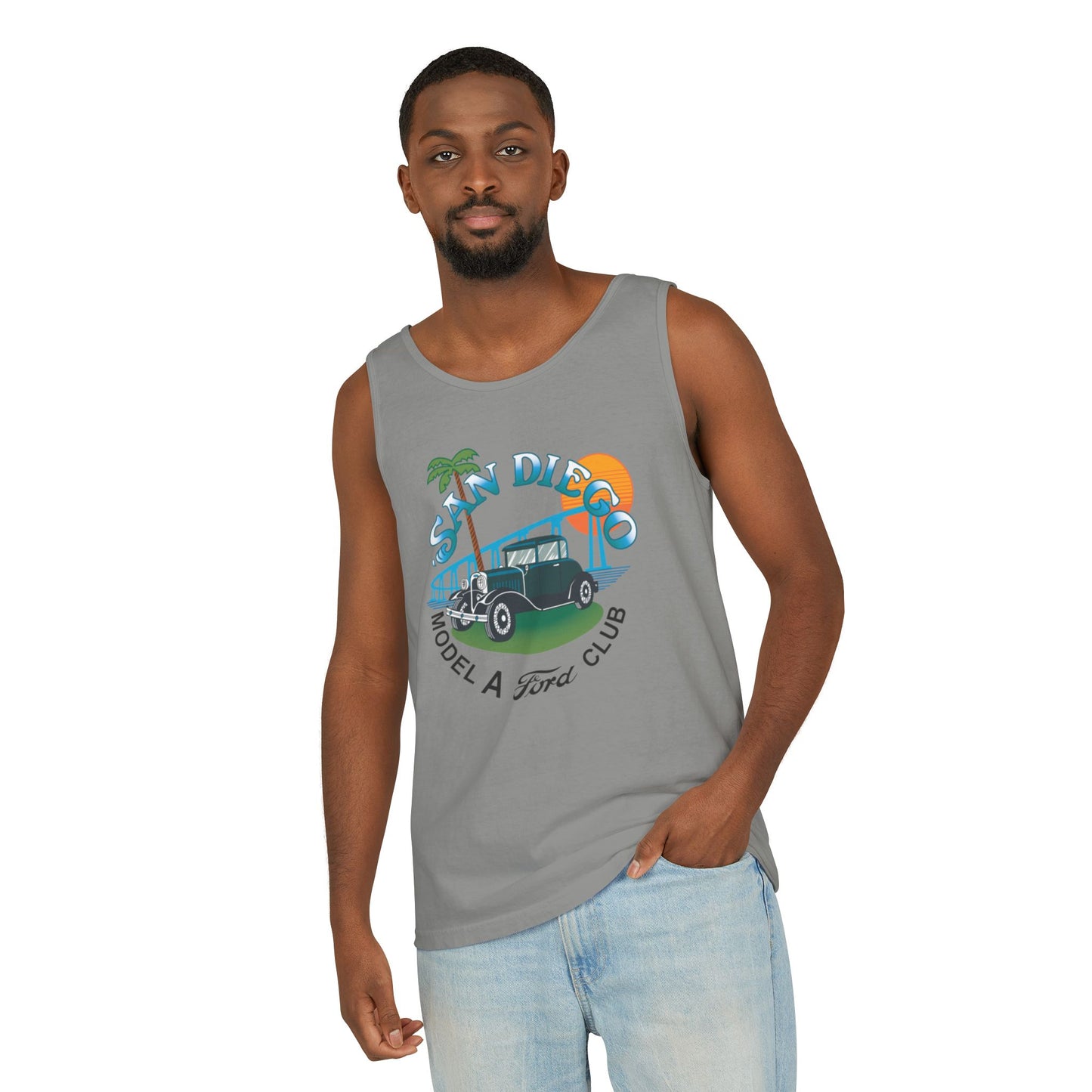 San Diego Model A Ford Club Tank Top — Unisex Garment-Dyed Tank Top