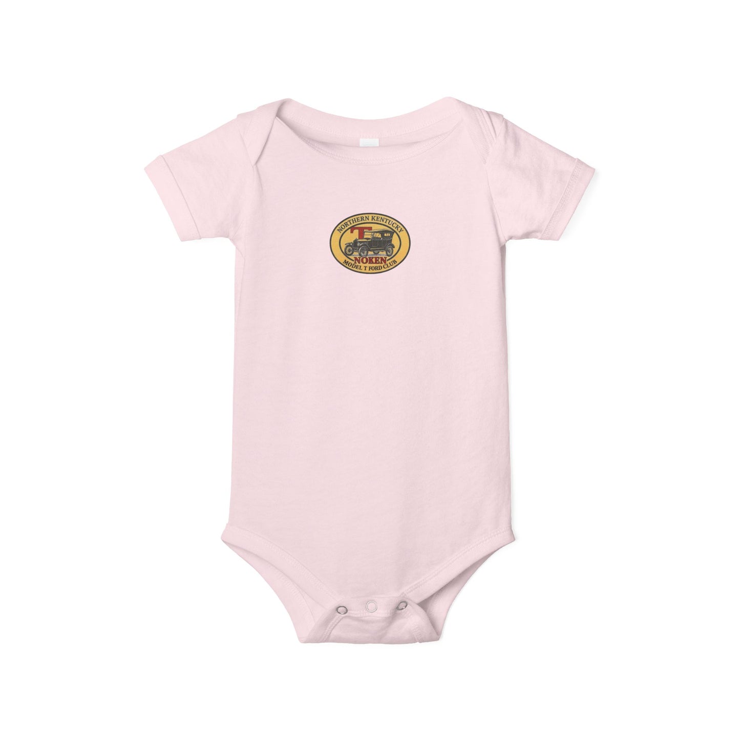 Infant Onesie with NoKen Model T Club logo - Baby Adventure Bodysuit