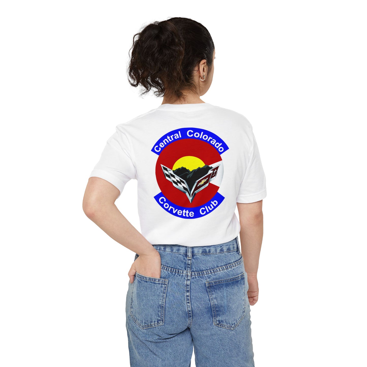 Central Colorado Corvette Club Pocket T-Shirt — Front & Back Logos