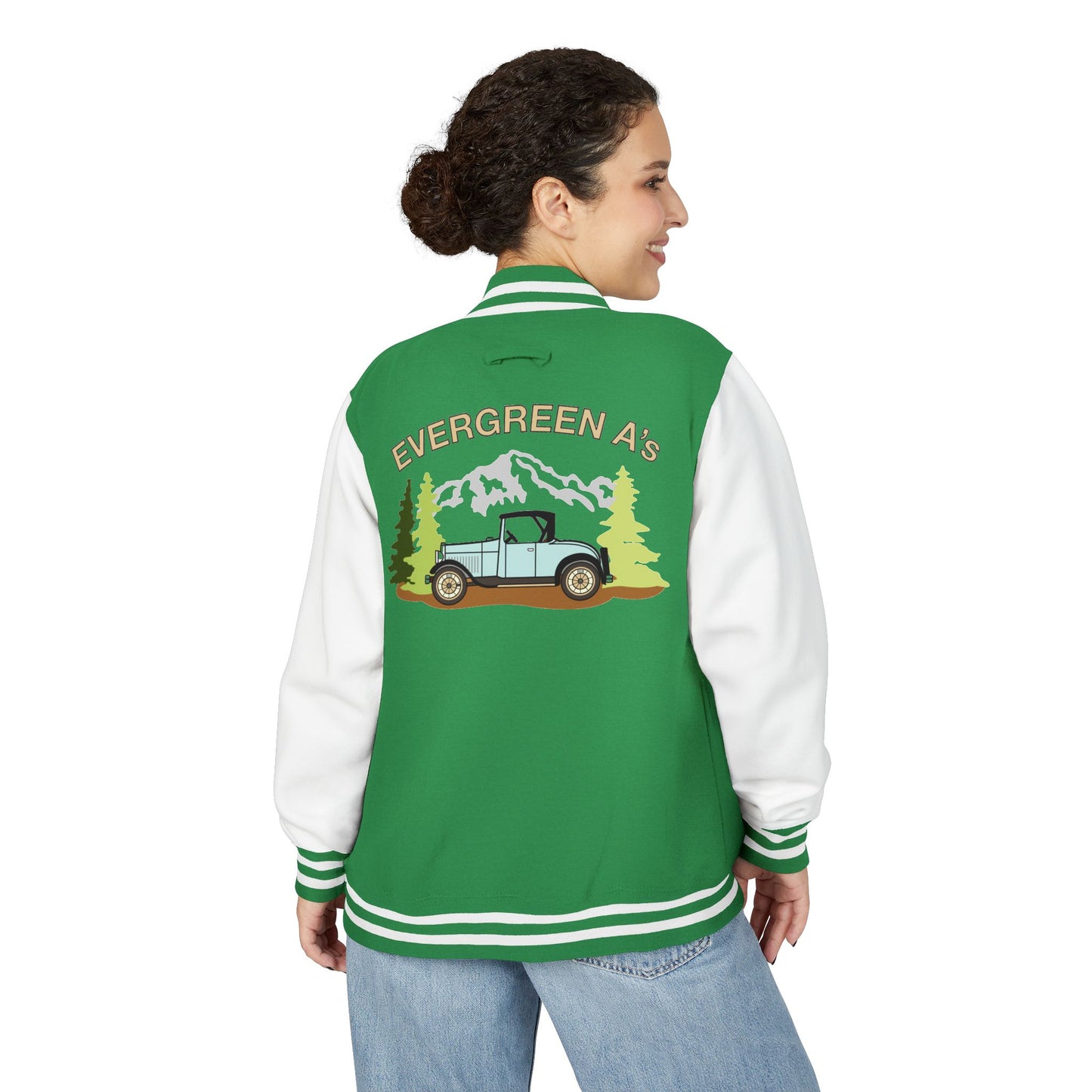 Evergreen A’s Mountain Jeep Letterman Jacket