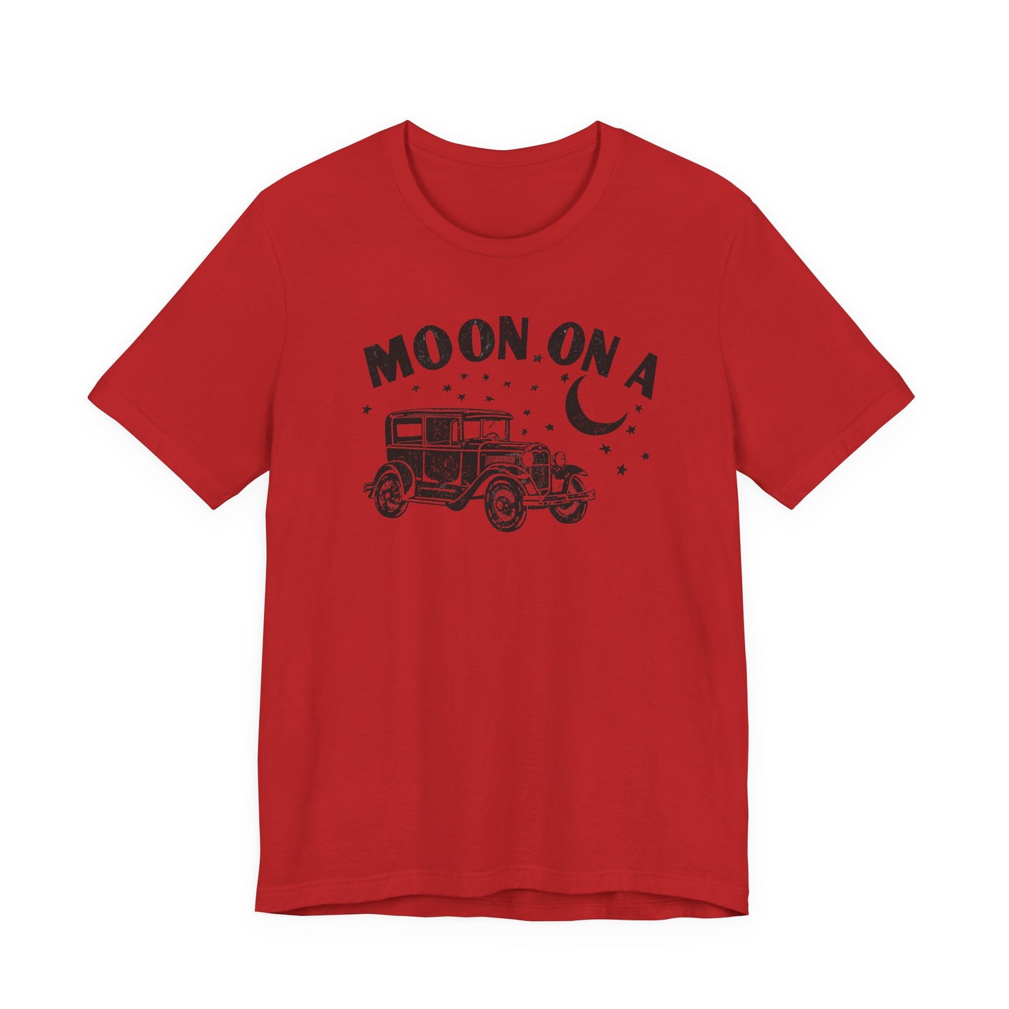 Moon On A Vintage Car T-Shirt — Retro Moon Graphic Tee