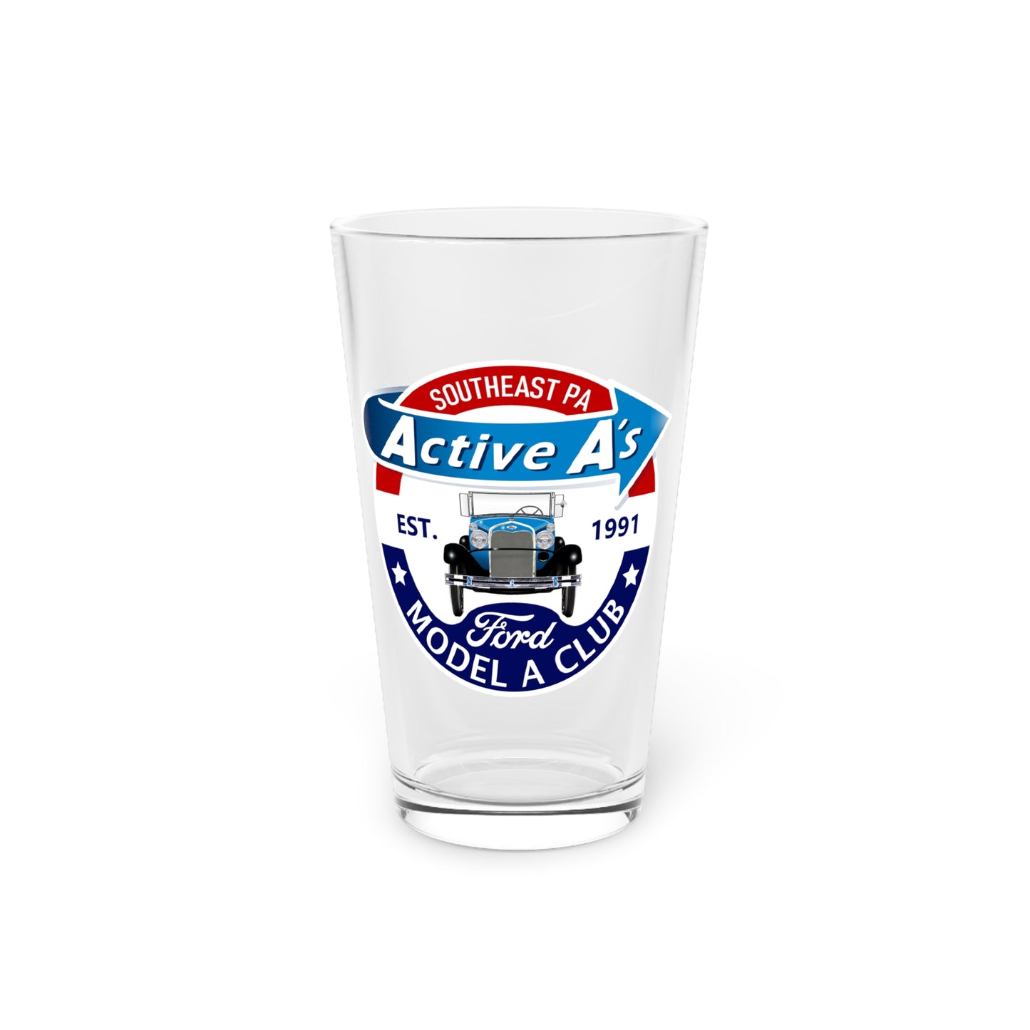 Active A's Ford Model A Club 16oz Pint Glass