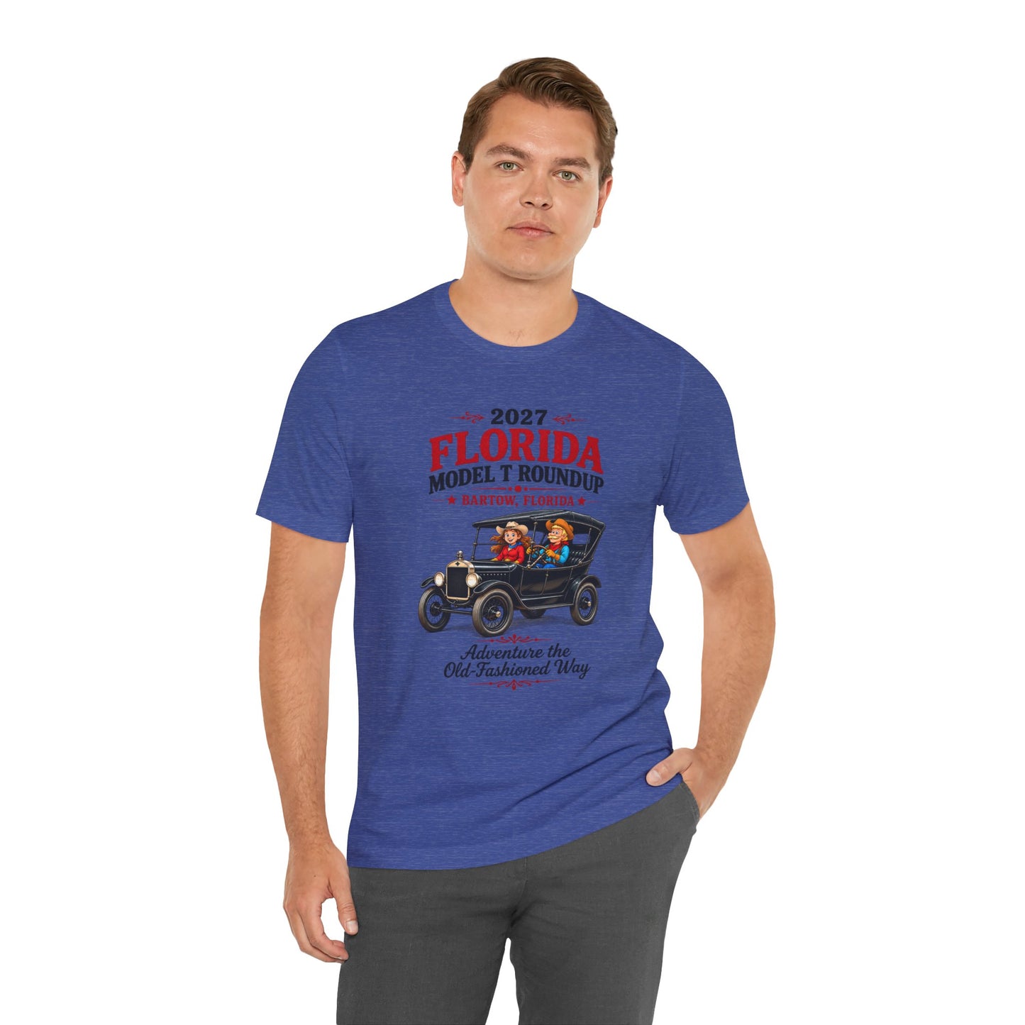 Florida Model T Roundup 2027 Soft-Style T-Shirt — Front Graphic