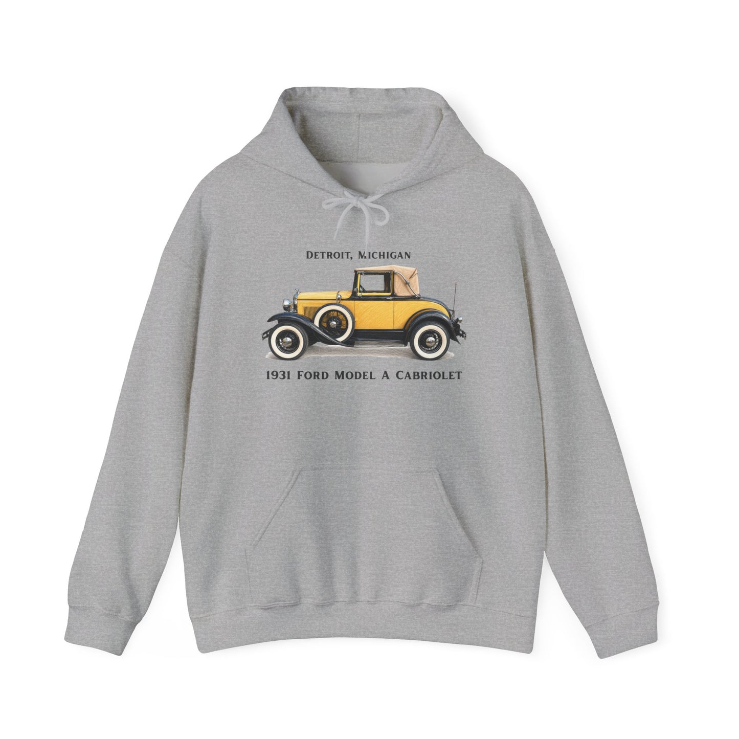 1931 Ford Model A Cabriolet Hoodie — Unisex Heavy Blend™ Hooded Sweatshirt (RP)